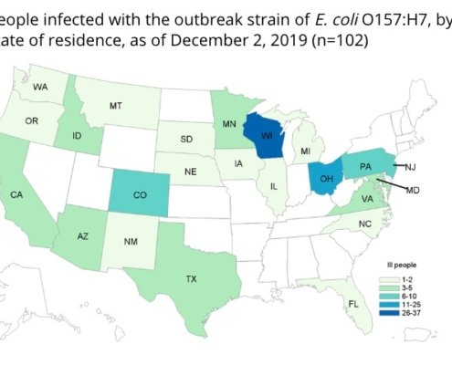 E. coli Lawyer - CDC Romiane Outbreak Map 12:4:19