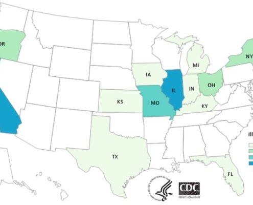 Listeria Lawyer CDC Listeria Outbreak Map 8:23:19