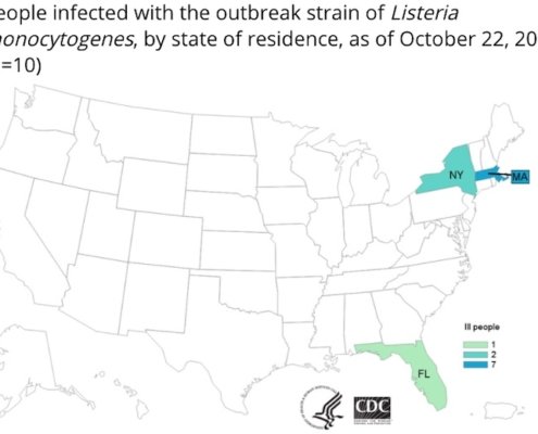 Listeria lawyer - CDC deli meat Listeria outbreak map