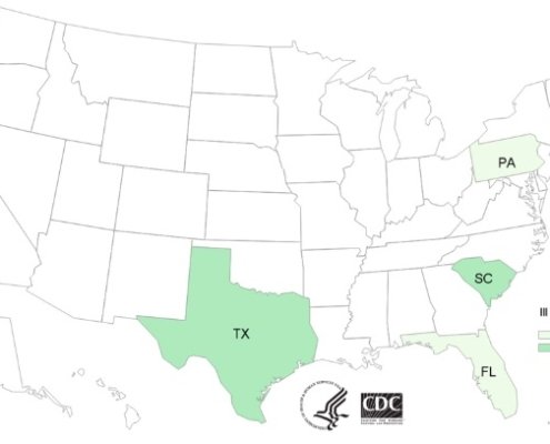 Listeria lawyer- CDC map of hard boiled egg outbreak