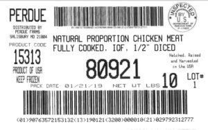 Listeria lawyer chicken recall label