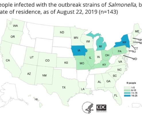Salmonella Lawyer Pig Ear Salmonella Outbreak CDC Map 8/30/19
