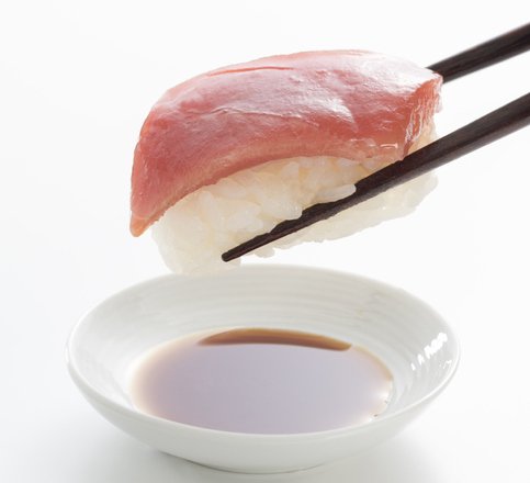 Tuna Nigiri Sushi and soy sauce