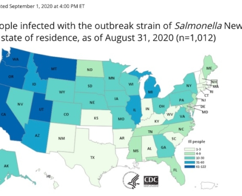 Salmonella lawyer-Onion Salmonella outbreak CDC map