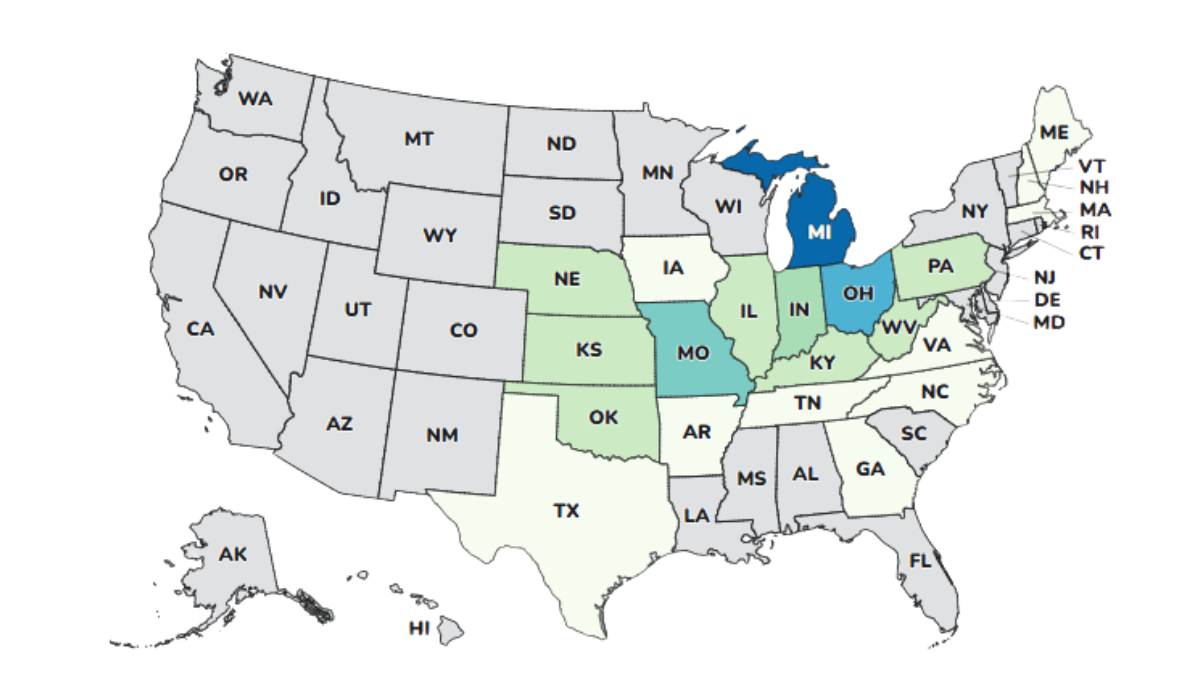 CDC multistate Cyclospora outbreak map